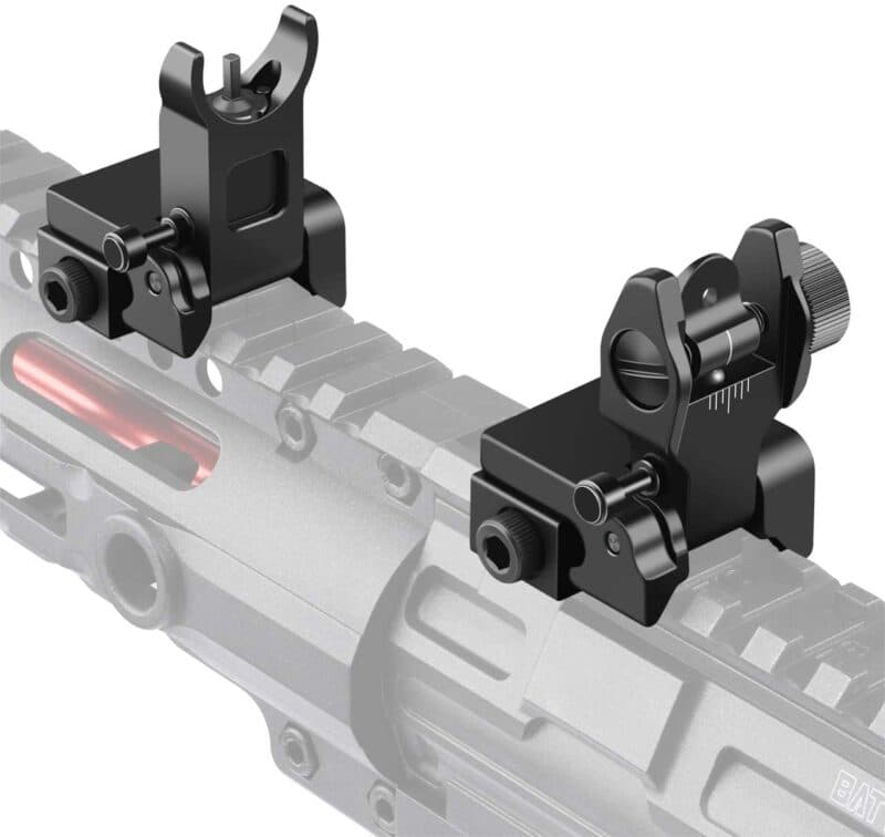 Ar Ar Low Flip Up Front Rear Sight Set Folding Design Profile