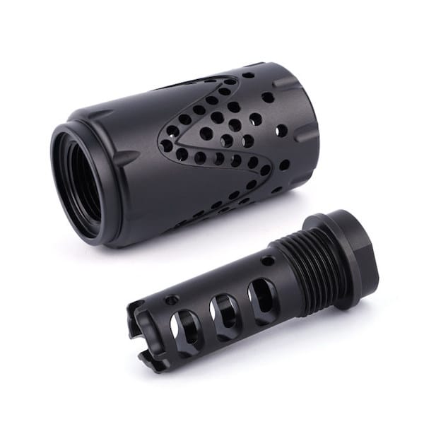 Competition 9mm 1/2-28 Muzzle Brake Stainless With 13/16x16 Sleeve Combo SSN-A1/9SS - Image 12