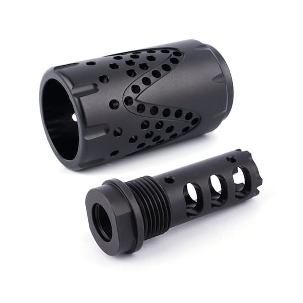 Competition 9mm 1/2-28 Muzzle Brake Stainless With 13/16x16 Sleeve Combo SSN-A1/9SS - Image 14