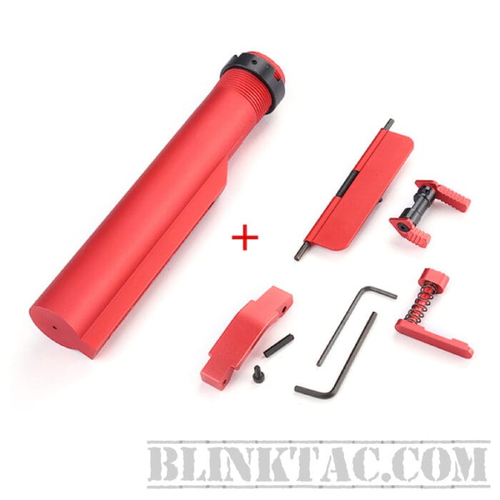 AR15/AR10 6 Position Buffer Tube Dust Cover Assembly safety selector levers Protective cover Red combination