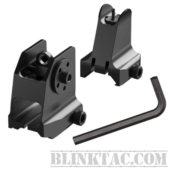 AR15/AR10 Tactical Front and Rear Sight Combo BLACK