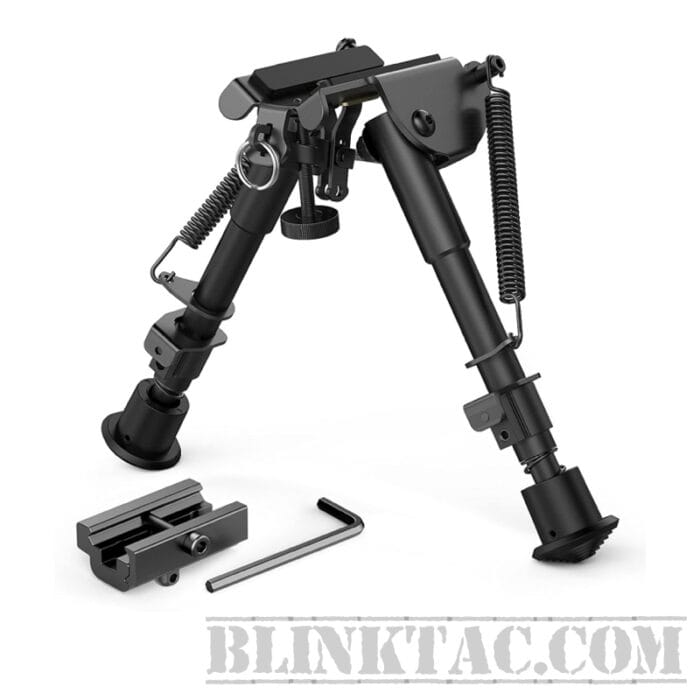 2 in 1 Bipod 6 Inch to 9 Inch Adjustable Height Rail Mount Adapter Included