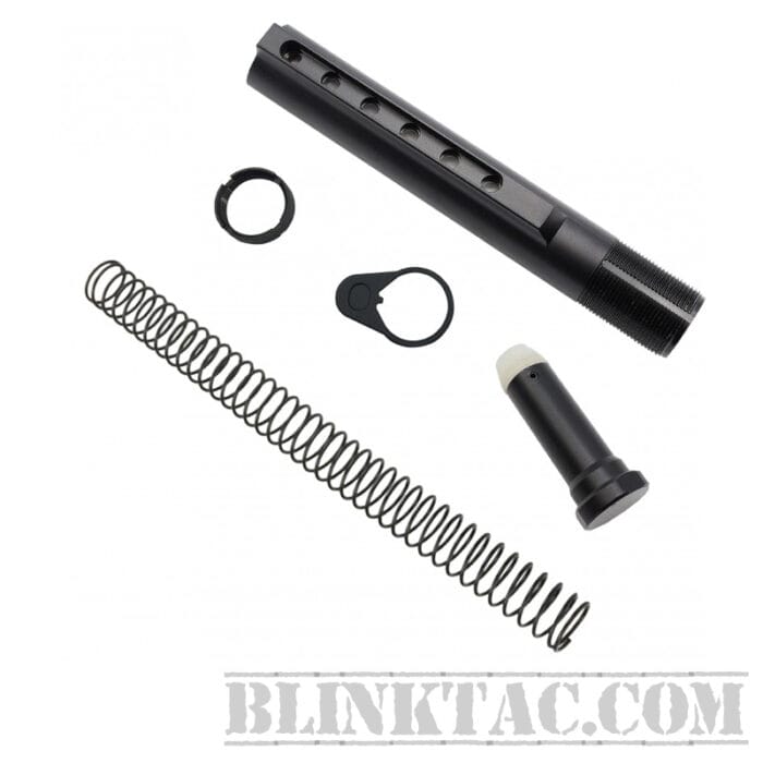 308 Carbine Mil Spec Buffer Tube Kit, Includes, spring, buffer, castle nut, end plate and buffer tube