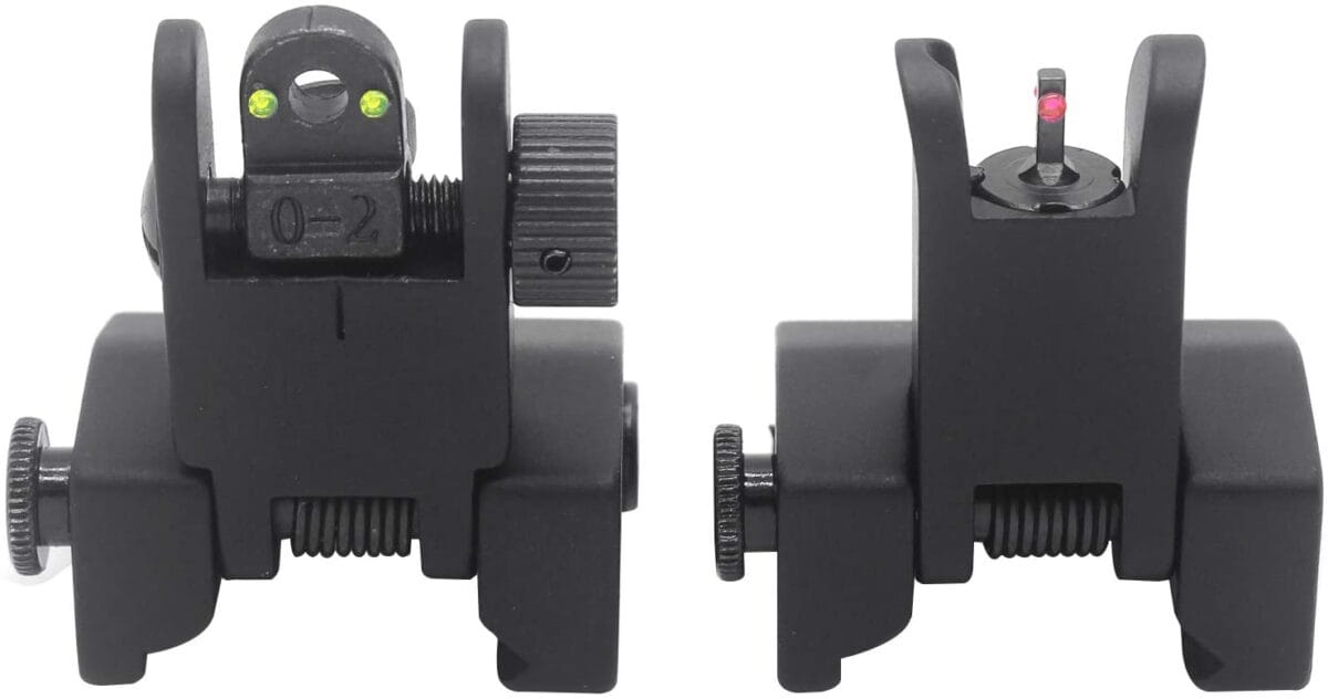 Flip Up Iron Sights -BlinkTac Iron Sights Fiber Optics Flip Up Rapid ...