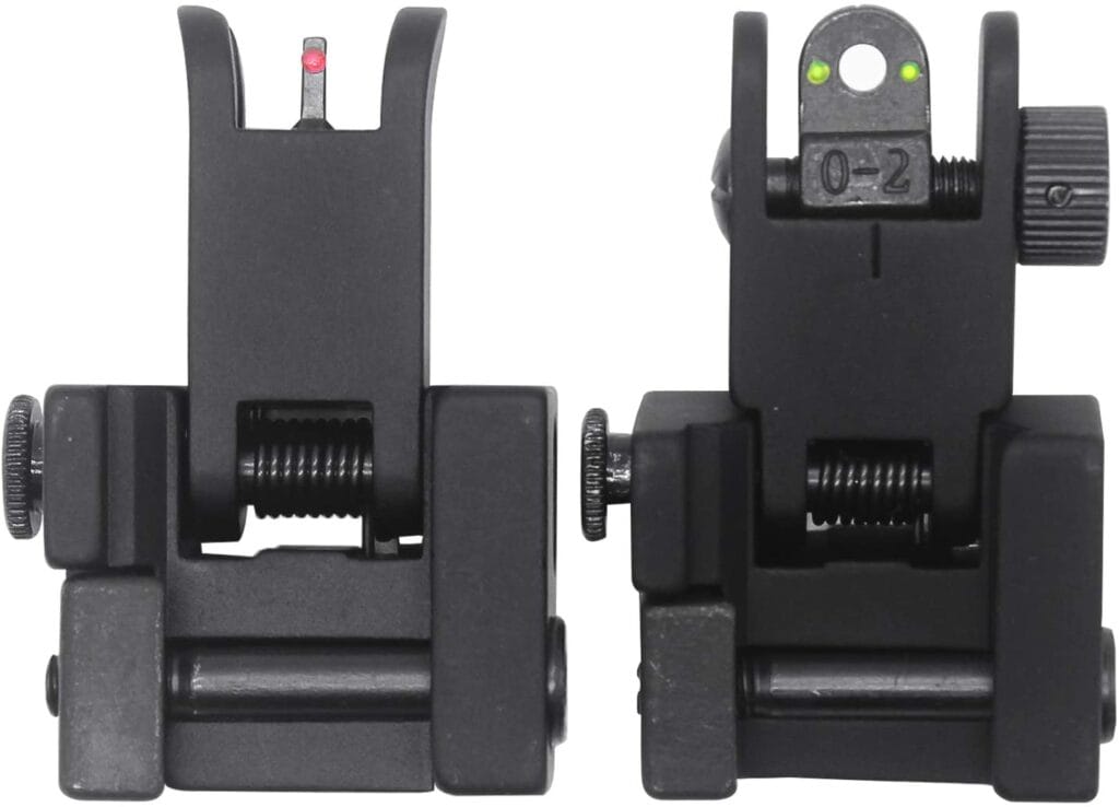 Flip Up Iron Sights BlinkTac Iron Sights Fiber Optics Flip Up Rapid Transition Front and Rear