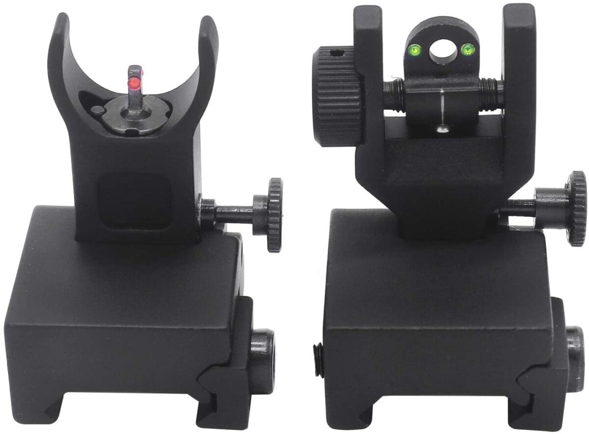 AR15 AR10 TACTICAL FIBER OPTICS LOW PROFILE FLIP UP IRON SIGHT WITH   61Bnn7tFfL. AC SL1500  1200x886 