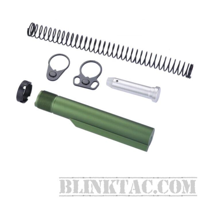 AR15/AR10 M4 Six Position Buffer Tube Kit -Mil-Spec – GREEN