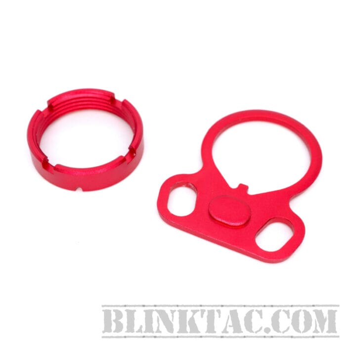 AR15/AR10 Castle Nut and End Plate RED