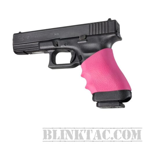 Rubber Grip Sleeve (Universal) Full Size Anti Slip Fits For Glock17 19 20 26, S&W, Sigma, SIG Sauer, Ruger, Colt, Beretta Models PINK