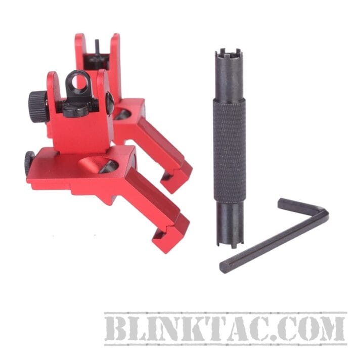 Tactical Flip Up 45 Degree Offset Front and Rear Iron Backup Sight