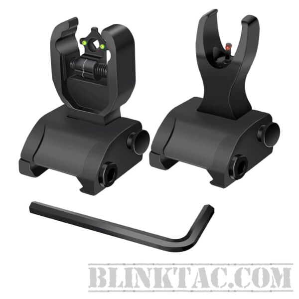 AR15/AR10 Fiber Optics Flip Up Iron Sights BlinkTac