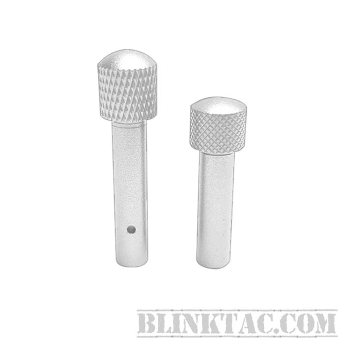 AR-15 EXTENDED TAKEDOWN PINS ANODIZED SILVER