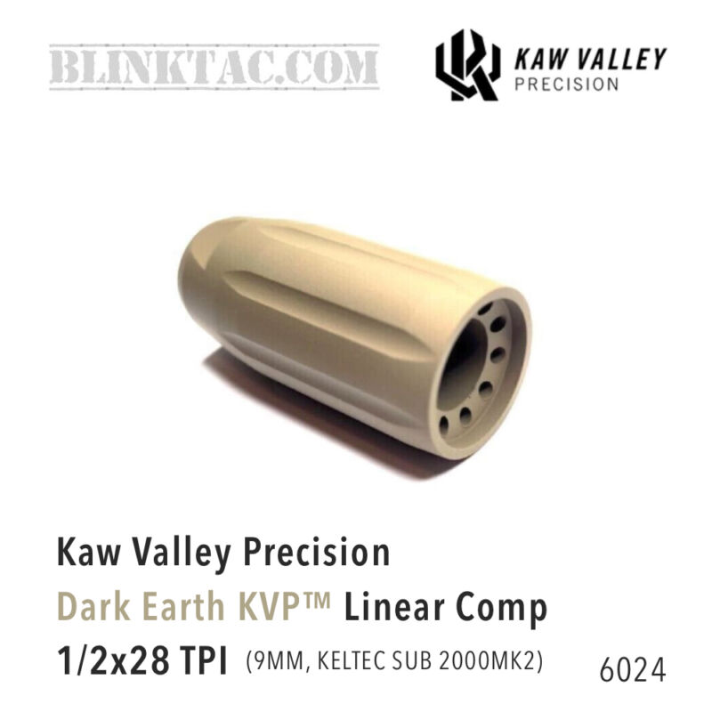 Kaw Valley Precision Linear Comp 9MM 1/2X28 Flat Dark Earth BlinkTac