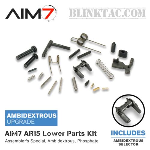 AIM7 AR15 Lower Parts Kit—Assembler's Special, Ambidextrous, Phosphate