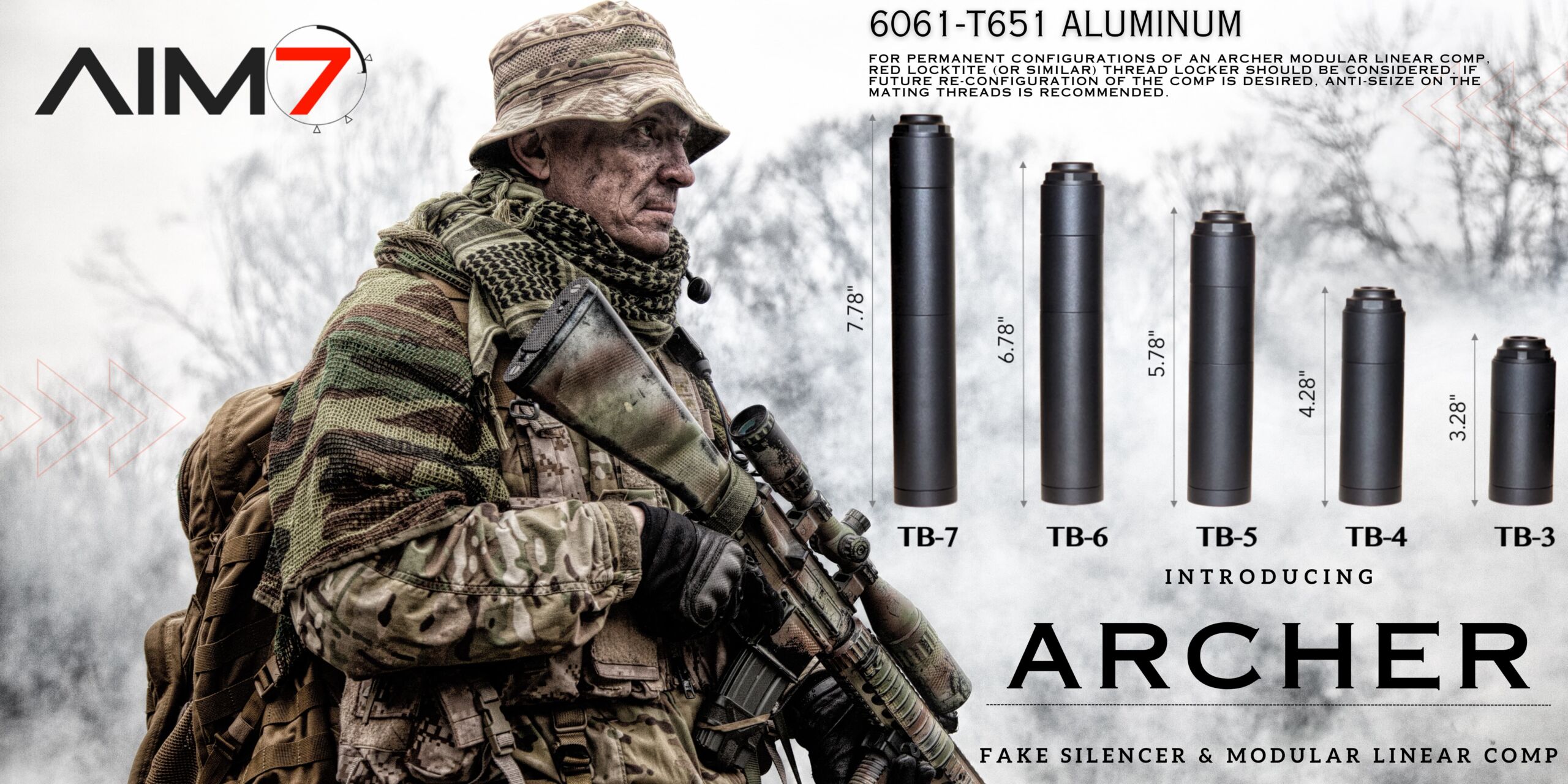 AIM7 ARCHER TB-5 Modular    Body + Adapter, 5"    EXTENSION - M13.5 X 1 LH-img-1