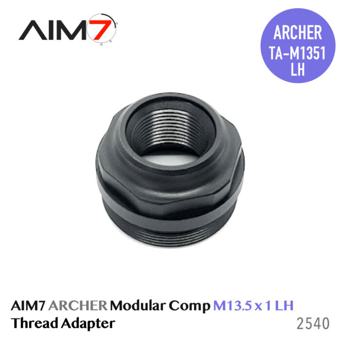 AIM7 ARCHER TB Modular Linear Compensator W/ End Cap & Adapter - Black, Fits Remington 700, Multi-Caliber