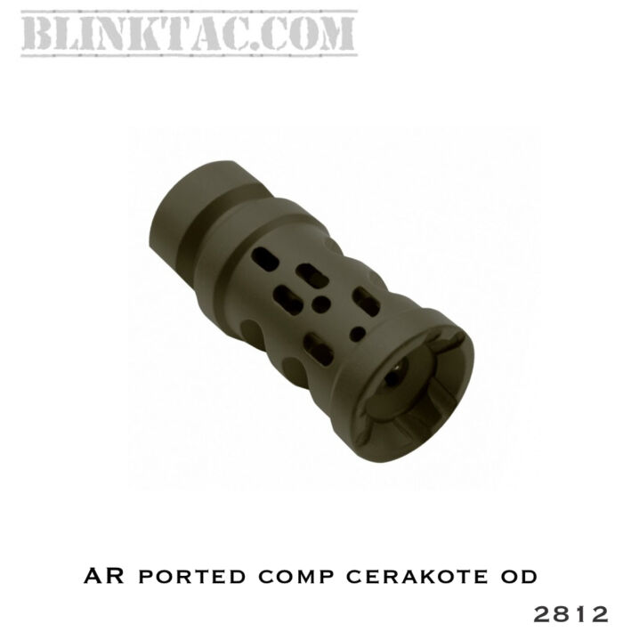 AR-15/.223/5.56 Ported Muzzle Brake Compensator ½”x28- Cerakote ODG