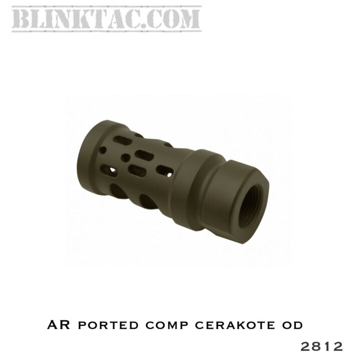 AR-15/.223/5.56 Ported Muzzle Brake Compensator ½”x28- Cerakote ODG - Image 3