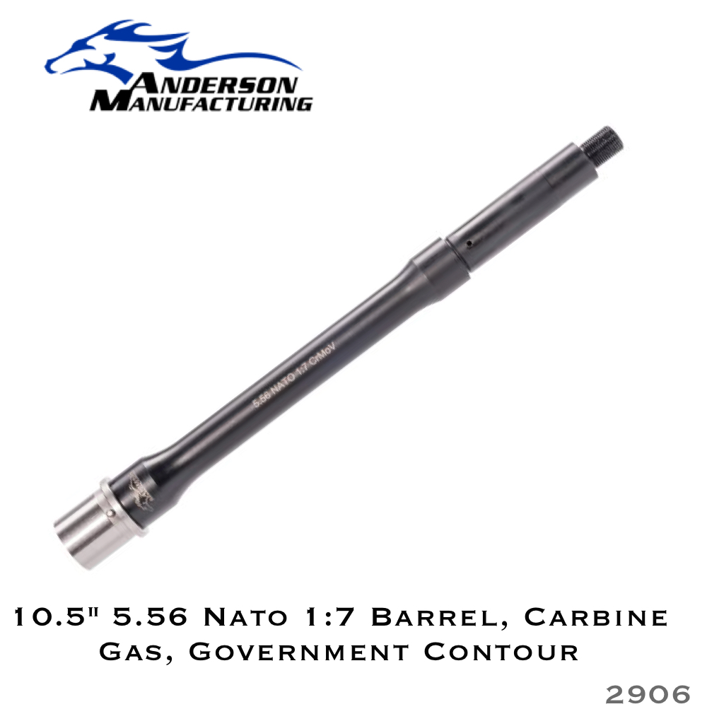 10.5" 5.56 Nato 1:7 Barrel, Carbine Gas, Government Contour