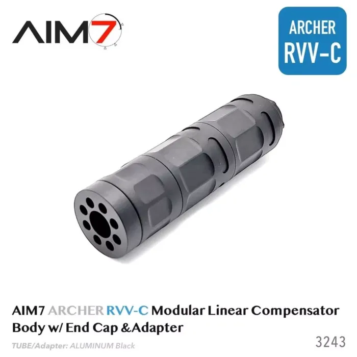 AIM7 ARCHER RVV-C Modular Linear Comp Multi 223, 30CAL, 9mm Black Aluminum Black