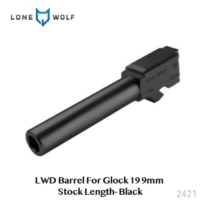 Lone Wolf LWD Barrel For Glock 19 9mm Stock Length- Black