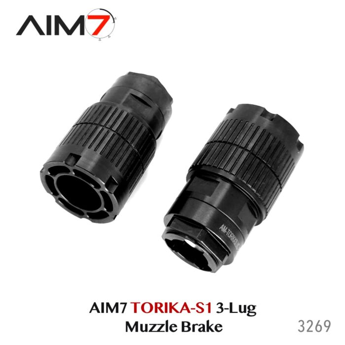 Aim7 TORIKA-S1 Muzzle Brake 3-Lug  9mm/556/223/.30 cal/M13.5x1LH - Image 8