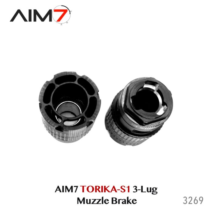 Aim7 TORIKA-S1 Muzzle Brake 3-Lug  9mm/556/223/.30 cal/M13.5x1LH - Image 10