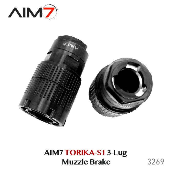 Aim7 TORIKA-S1 Muzzle Brake 3-Lug  9mm/556/223/.30 cal/M13.5x1LH - Image 11