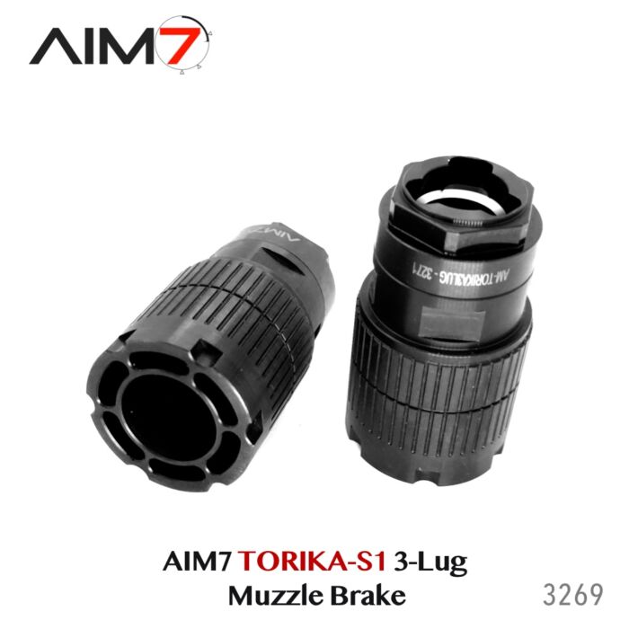 Aim7 TORIKA-S1 Muzzle Brake 3-Lug  9mm/556/223/.30 cal/M13.5x1LH - Image 12