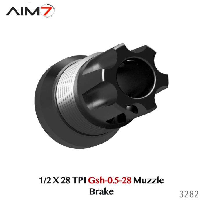 AIM7 Gsh-0.5-28 ASR Muzzle Brake  1/2 x28" .223/556/9mm - Image 5