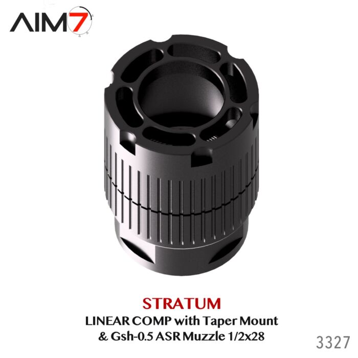 Aim7 Stratum Linear Comp with Taper ASR Mount & Gsh-0.5 Muzzle Brake 1/2x28 - Image 4