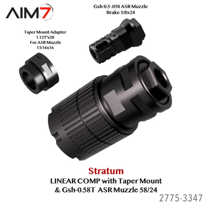 Aim7 Stratum Linear Comp with Taper ASR Mount & Gsh-0.5 Muzzle Brake 1/2x28-5/8x24 - Image 3