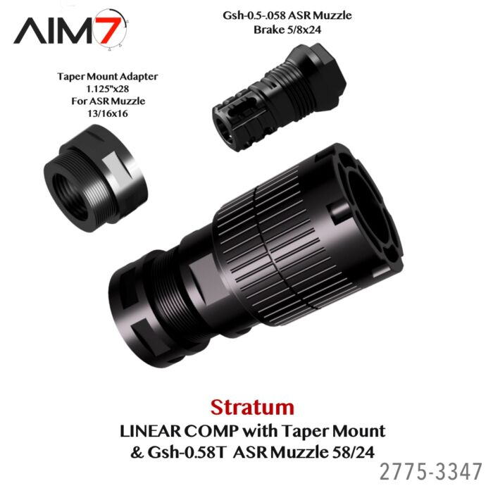 Aim7 Stratum Linear Comp with Taper ASR Mount & Gsh-0.5 Muzzle Brake 1/2x28-5/8x24 - Image 5