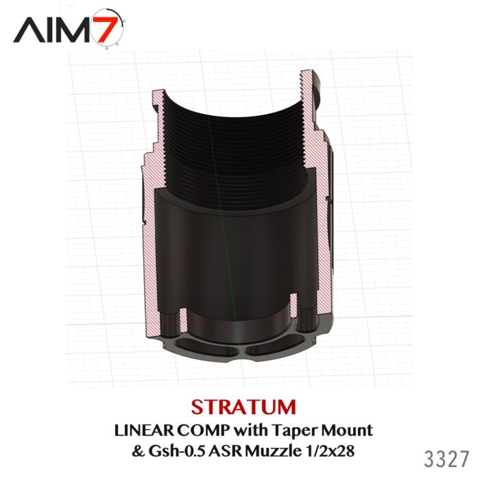 Aim7 Stratum Linear Comp with Taper ASR Mount & Gsh-0.5 Muzzle Brake 1/2x28 - Image 19