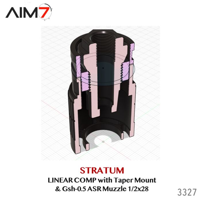 Aim7 Stratum Linear Comp with Taper ASR Mount & Gsh-0.5 Muzzle Brake 1/2x28 - Image 8
