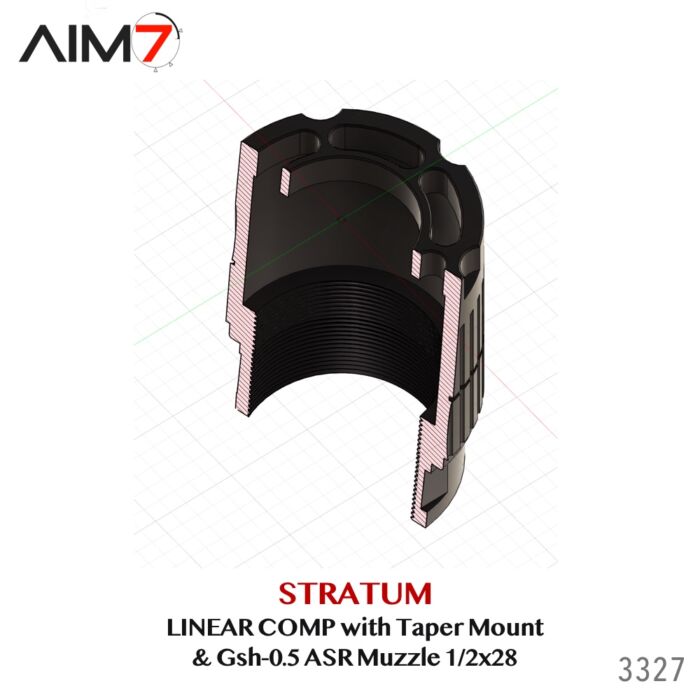 Aim7 Stratum Linear Comp with Taper ASR Mount & Gsh-0.5 Muzzle Brake 1/2x28 - Image 9
