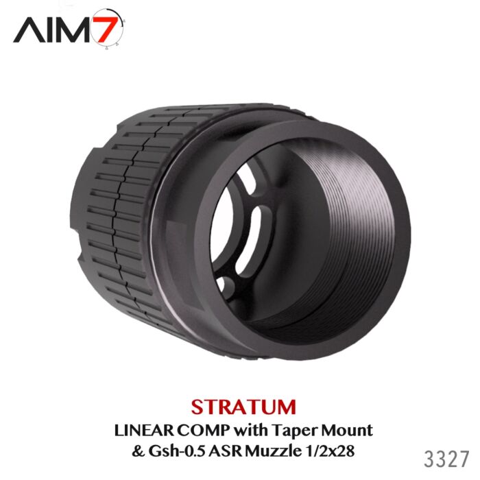 Aim7 Stratum Linear Comp with Taper ASR Mount & Gsh-0.5 Muzzle Brake 1/2x28 - Image 3