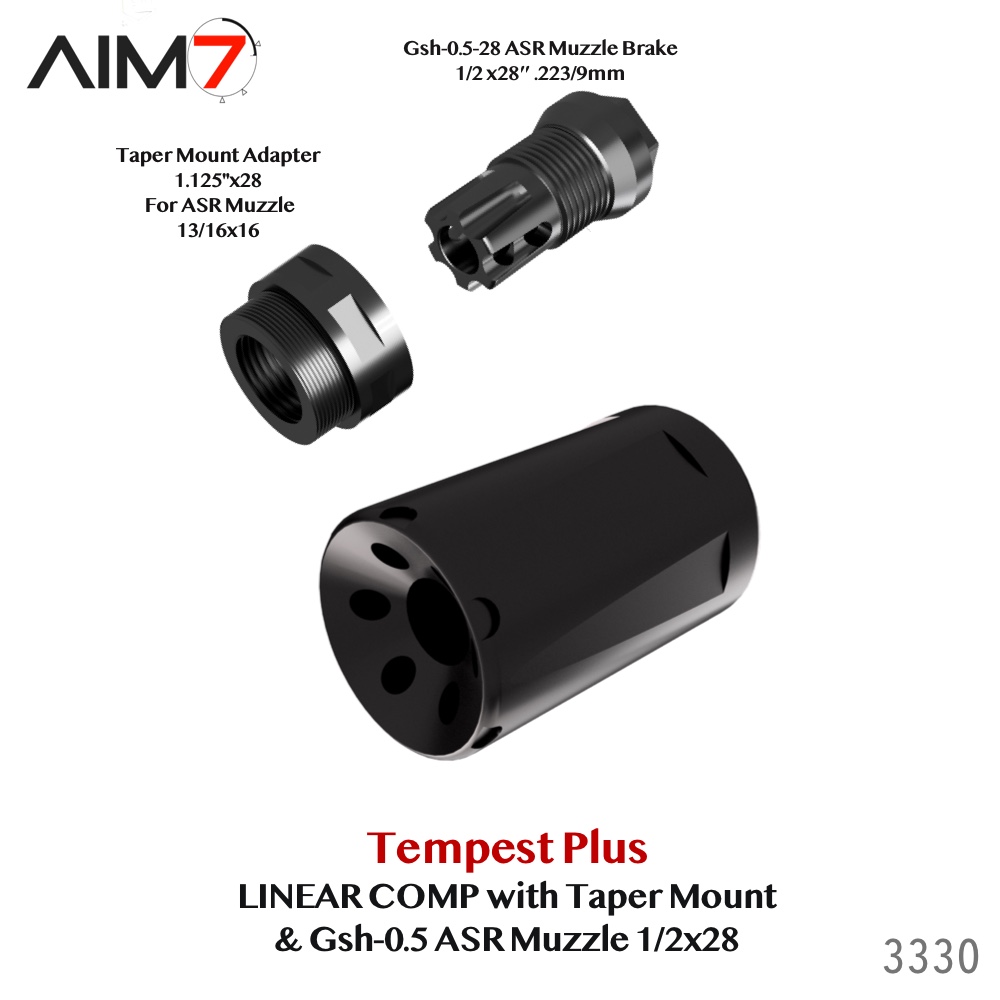 .223 Low Concussion Linear Compensator 1/2x28 TPI With Crush Washer – 22LR