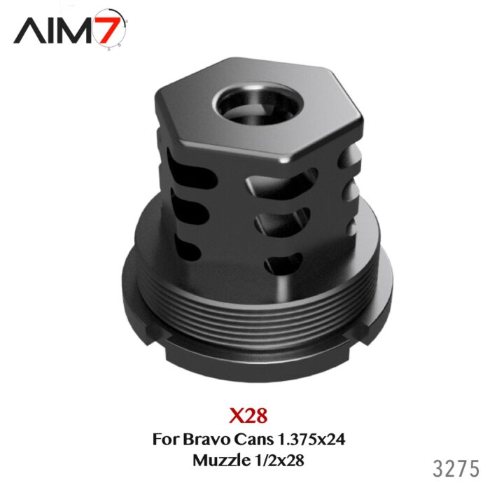 Aim7 X28 Muzzle 1/2x28 For Bravo Tubes 1.375"x24 - Image 3