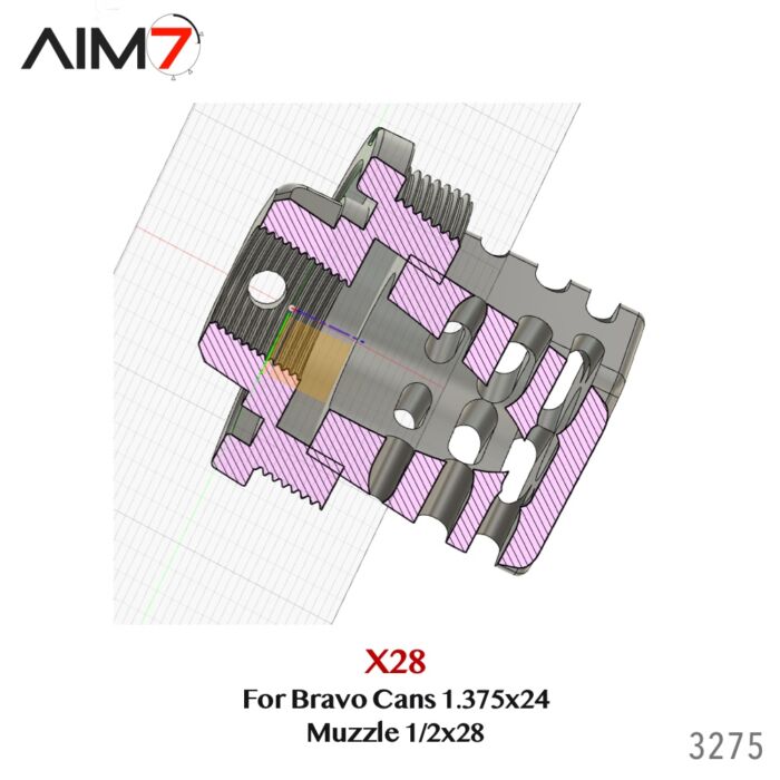 Aim7 X28 Muzzle 1/2x28 For Bravo Tubes 1.375"x24 - Image 10