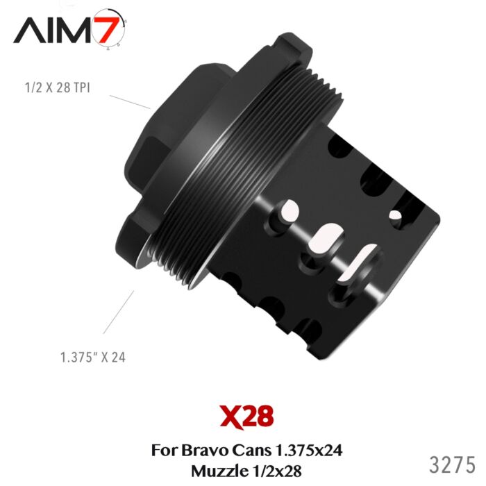 Aim7 X28 Muzzle 1/2x28 For Bravo Tubes 1.375"x24 - Image 12