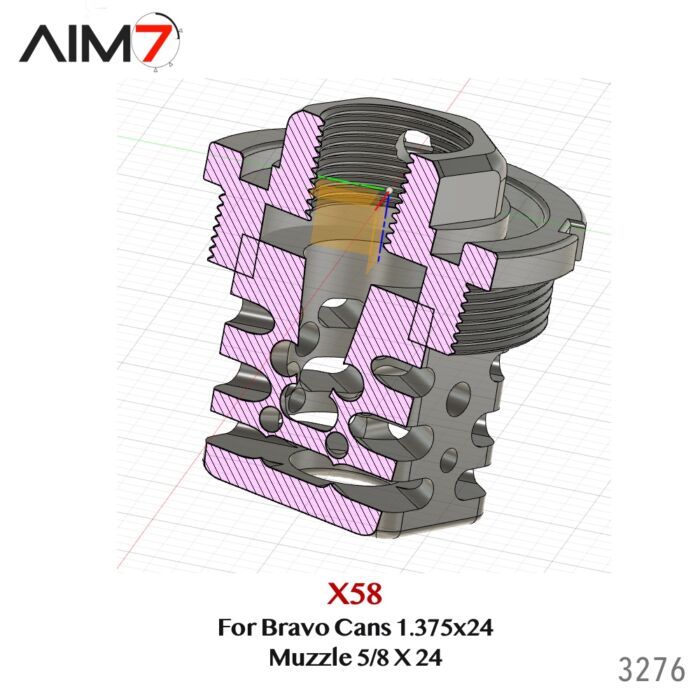 Aim7 X58 Muzzle 5/8x24 For Bravo Tubes 1.375"x24 - Image 7