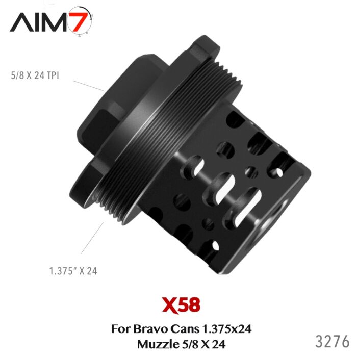 Aim7 X58 Muzzle 5/8x24 For Bravo Tubes 1.375"x24 - Image 3