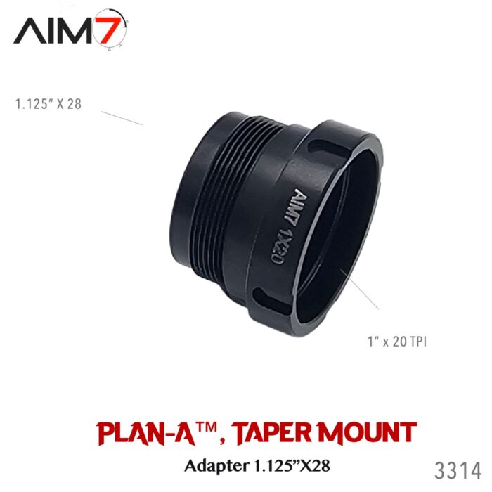 Aim7 PLAN-A Short Taper Mount Hub Adapter (1.125" X 28) - Image 2