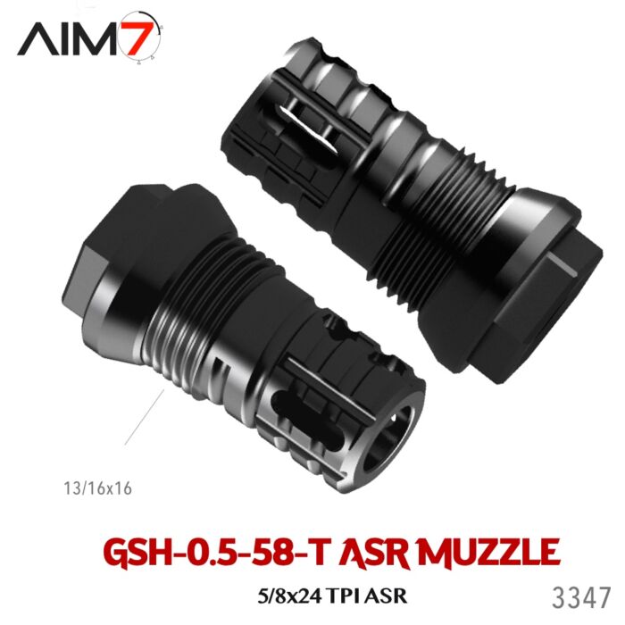 AIM7 Gsh-0.5-58T ASR Muzzle Brake 5/8X24 .30 cal - Image 4