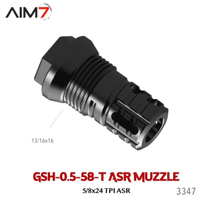 AIM7 Gsh-0.5-58T ASR Muzzle Brake 5/8X24 .30 cal