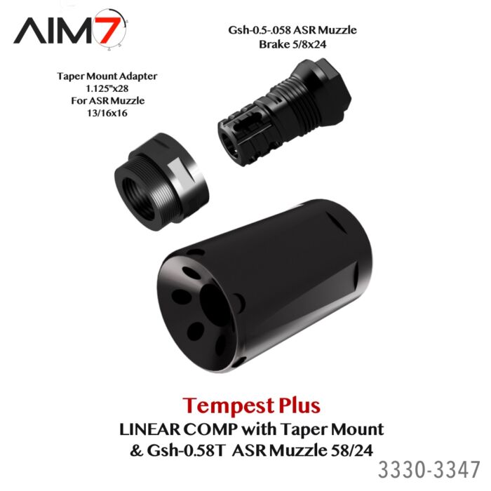 Aim7 Tempest Plus Taper ASR & Gsh-0.5 Linear Muzzle Compensator 556/223/22/30cal - Image 3