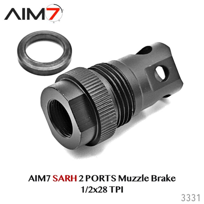 Aim7 (SARH) ASR 13/16x16  2 Port Muzzle Brake 1/2x28 for 556,223,9mm - Image 4