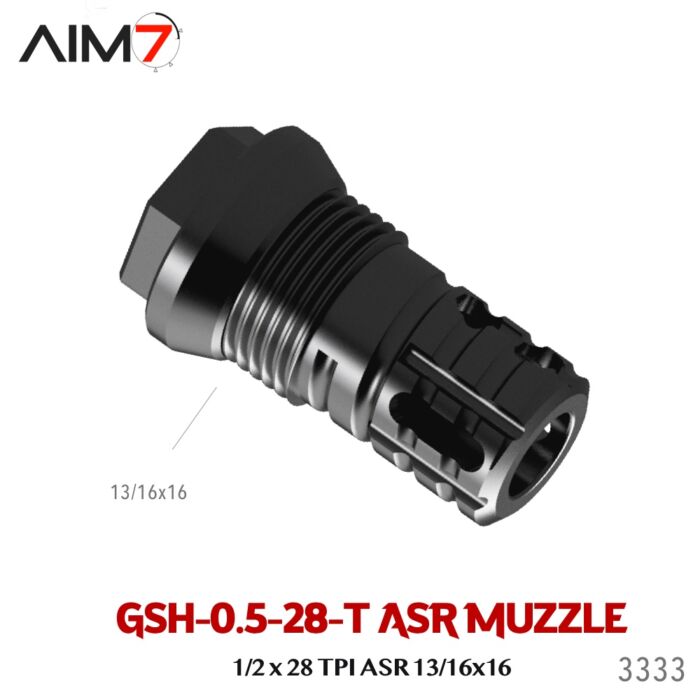 AIM7 Gsh-0.5-28T ASR Muzzle Brake 1/2x28 - Image 2