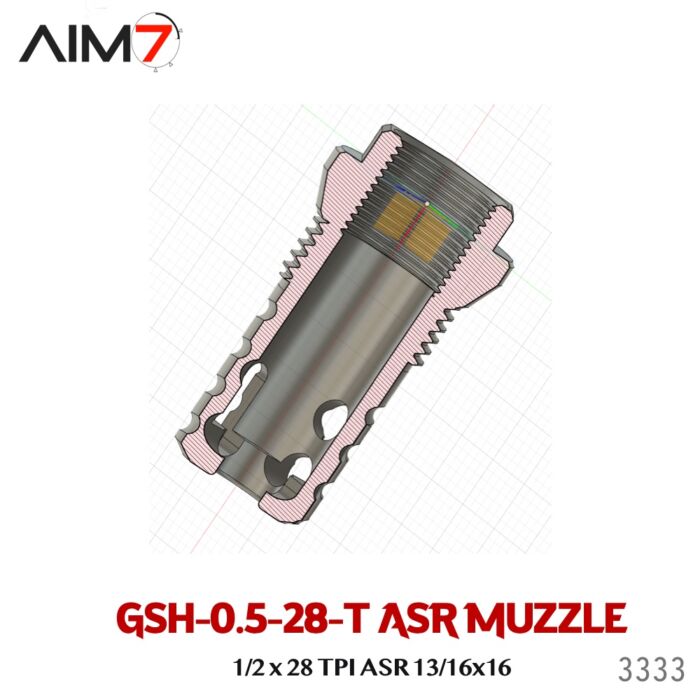 AIM7 Gsh-0.5-28T ASR Muzzle Brake 1/2x28 - Image 4